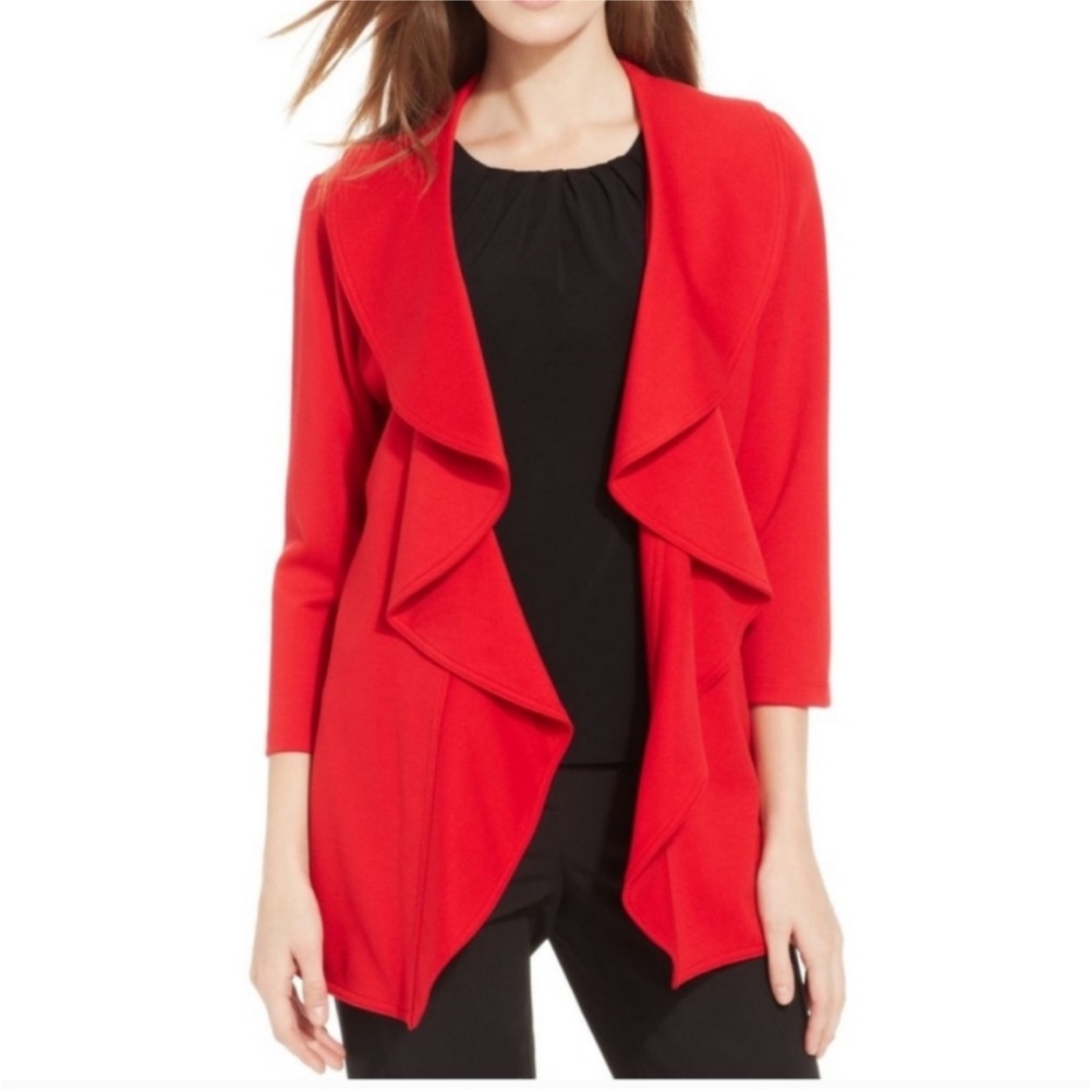 Calvin Klein Vibrant Red Waterfall Blazer